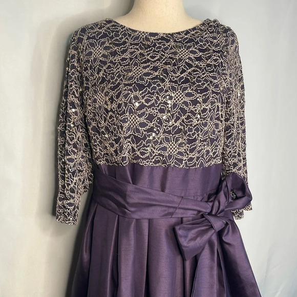 Jessica Howard / Sequined Lace a-Line Dress Size 14W - Picture 4 of 12